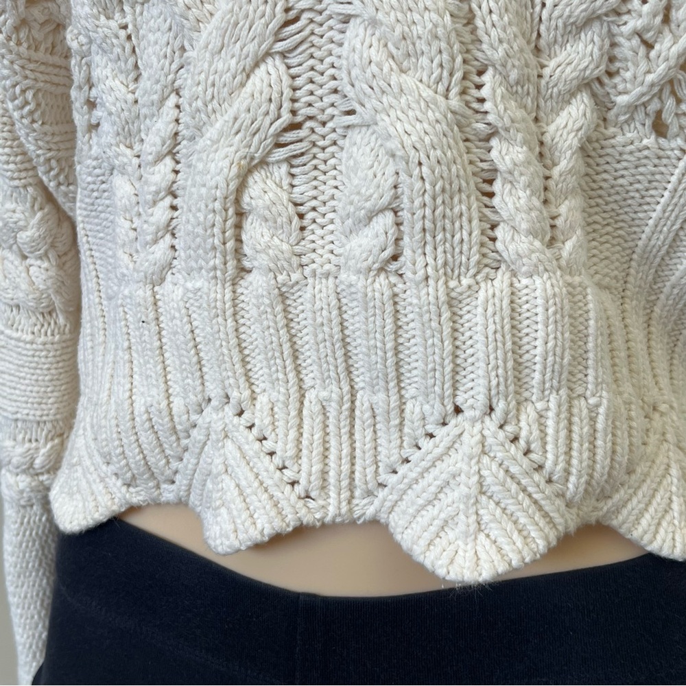 Hazel Off-White Cable Knit Sweater View 4